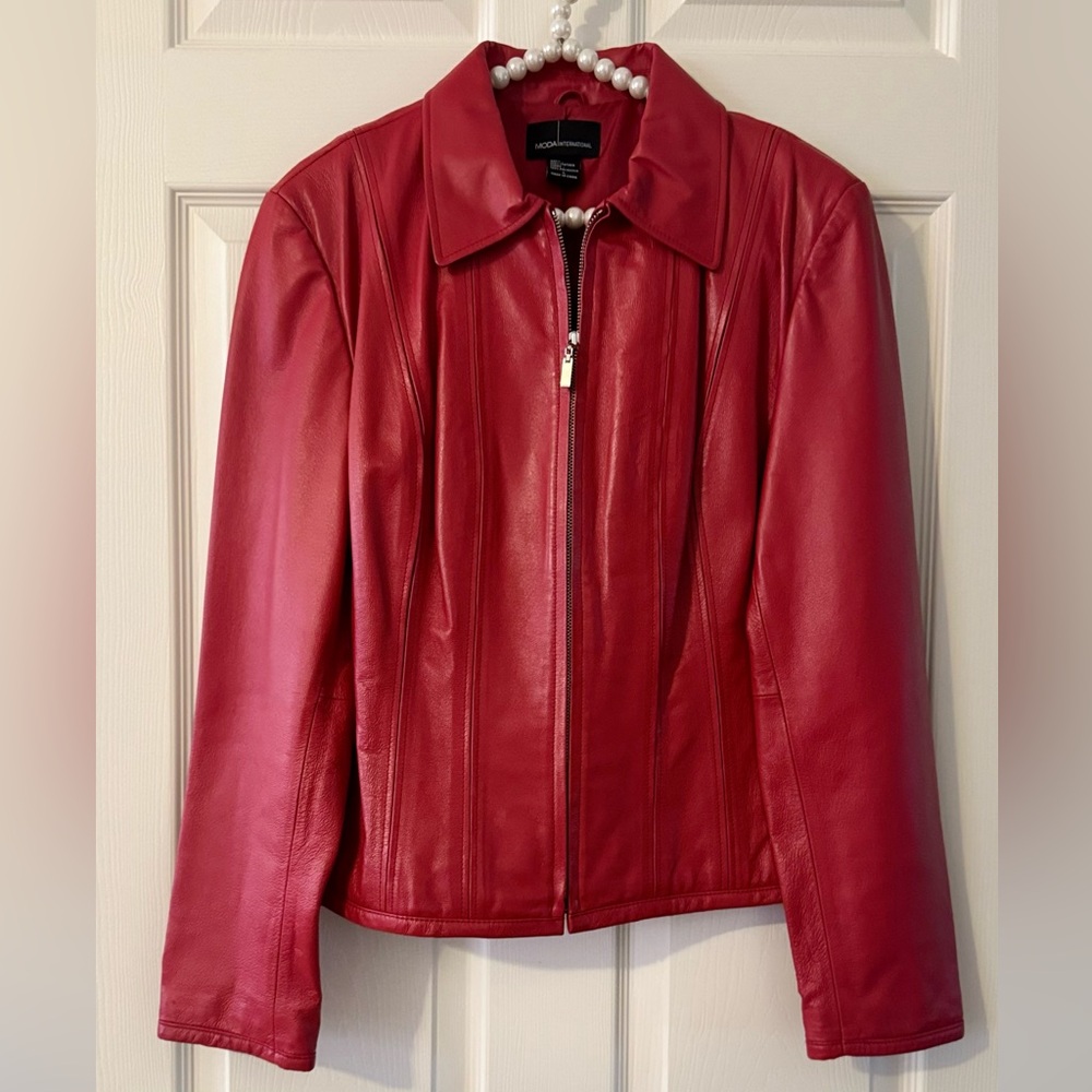 Stunning Red Leather Jacket